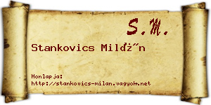 Stankovics Milán névjegykártya